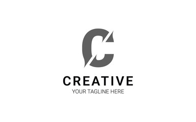 Poster - Letter C slice logo with minimalist design