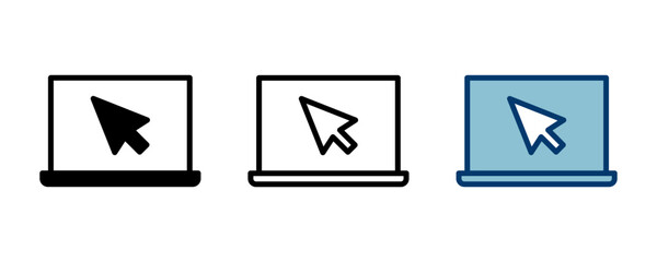 Poster - Laptop icon vector isolated on white background. Laptop vector icon