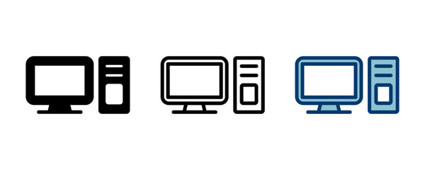 Fototapete - Computer icon vector isolated on white background. PC Icon vector. Computer monitor icon. Flat PC symbol
