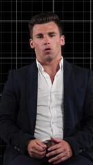 Poster - Businessman with increasing curves background
