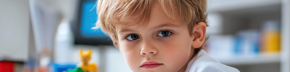 Poster - Portrait of a Young Boy in a Play Area