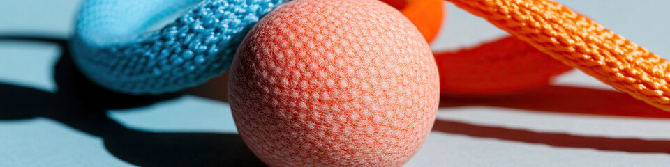 Poster - Textured Sphere with Blue and Orange Cord