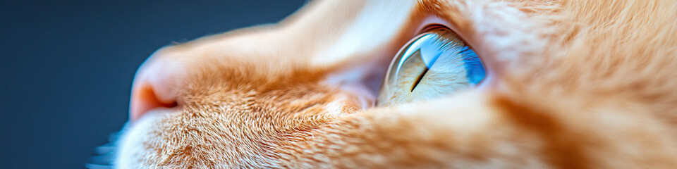 Poster - Close-up of Orange Cat's Eye and Face