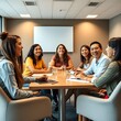 © KK - Gente divirtiéndose en una reunión en la oficina.
