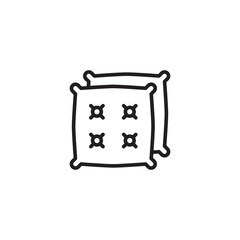 Poster - A black outline icon features two stacked pillows, with the top pillow having four 
