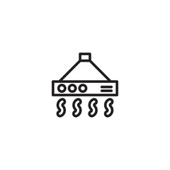 Poster - A clean line art icon depicts a ceiling-mounted air vent or heating unit with four wavy lines indicating airflow or heat.