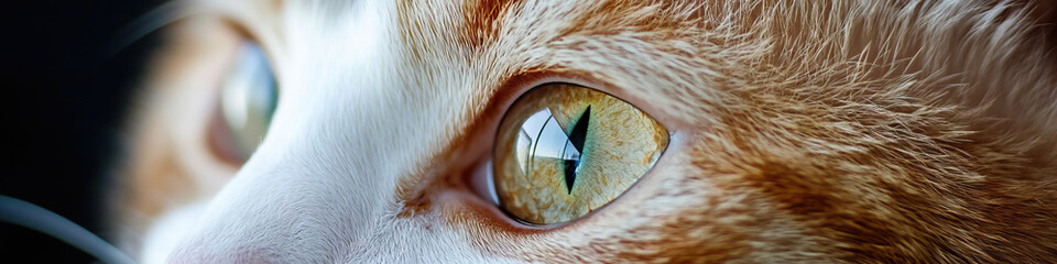 Poster - Close-up Photograph of Orange and White Cat's Eye and Face