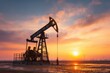 © LimeSky - Oil pump in a crude oil field during sunset