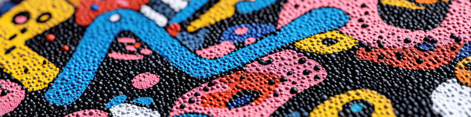 Poster - Abstract Textured Artwork with Multicolored Shapes