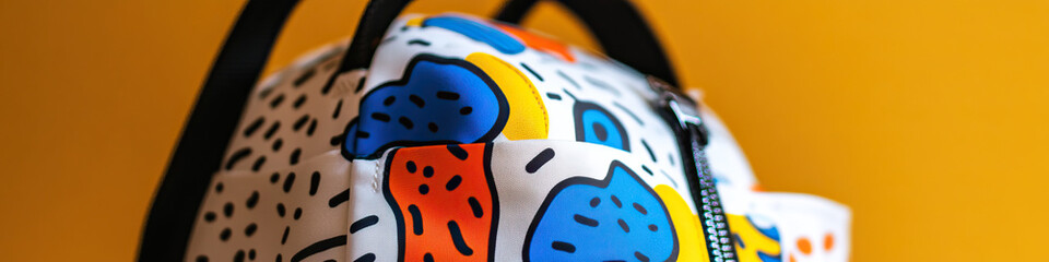 Poster - Close-up of Backpack with Abstract Print