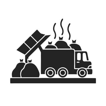 Waste Dump icon silhouette vector illustration
