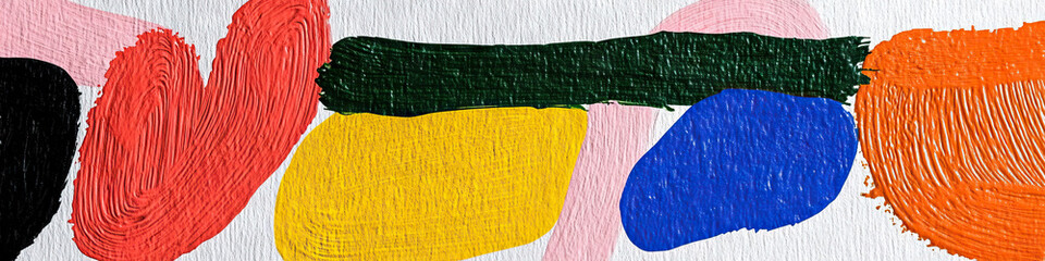 Poster - Abstract Composition in Multiple Colors with Textured Paint Application