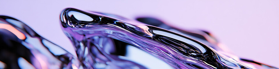 Poster - Abstract Liquid Form in Purple and Blue Hues