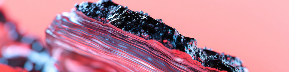 Poster - Abstract Image of Dark Object in Pink Liquid