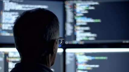 Person focuses on multiple computer screens