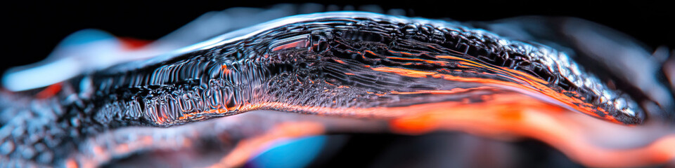 Poster - Abstract Image of a Textured, Curved Surface with Metallic Sheen and Gradient Coloration