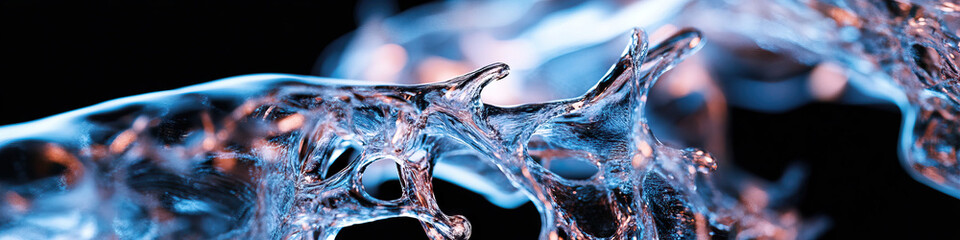 Poster - Water Splash with Blue and Orange Lighting