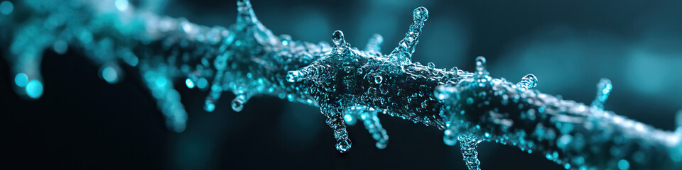 Poster - Digital Render of a Filamentous Structure with Droplet Protrusions