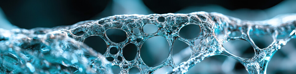 Poster - Teal and Cyan Viscous Structure with Interconnected Cavities