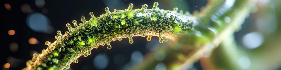 Poster - Microscopic Image of Filamentous Structure with Uniform Protrusions