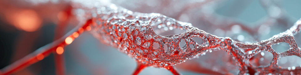 Poster - Close-up of Reddish-Orange Porous Network Structure