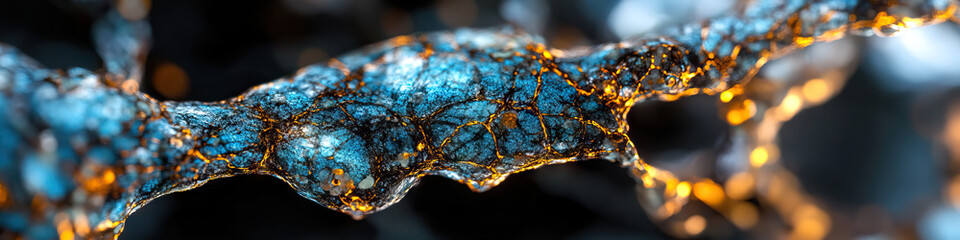 Poster - Close-up of Teal and Amber Textured Object