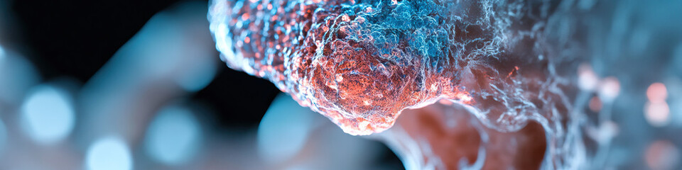 Poster - Abstract Form with Red and Blue Textured Surface