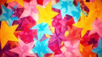 Wall Mural - watercolor stars of various sizes and colors overlapping, festive vibe