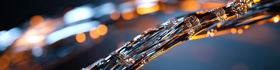 Poster - Abstract Image of Segmented Metallic Structure with Blurred Lighting