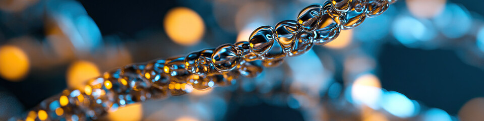 Poster - Water Stream with Bubbles and Bokeh Lighting