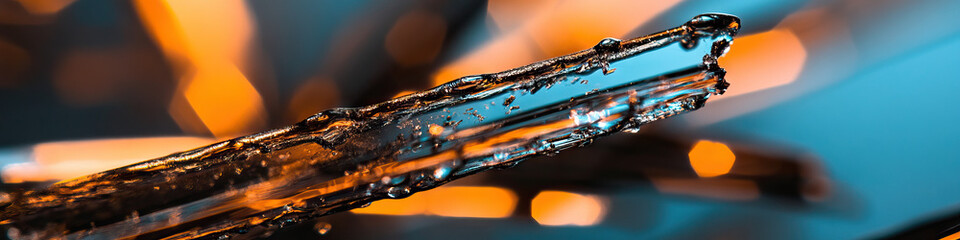Poster - Close-up Photograph of Translucent Elongated Object with Irregular Texture