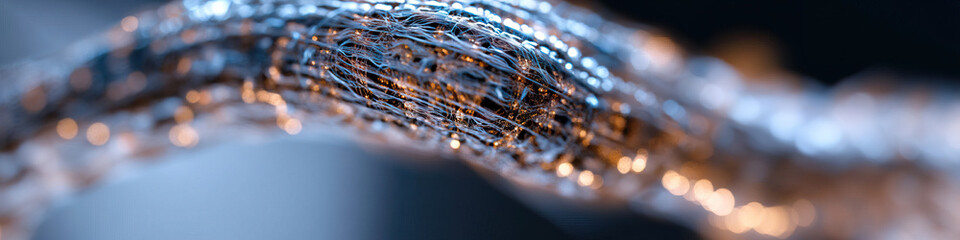 Poster - Close-up of Interwoven Network Structure with Bokeh Highlights