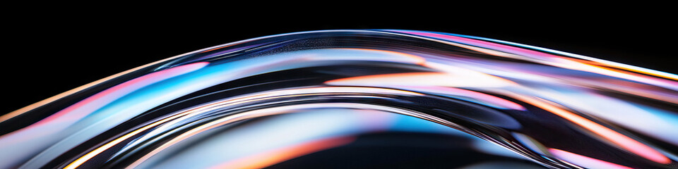 Poster - Abstract Image of Iridescent Curved Surface