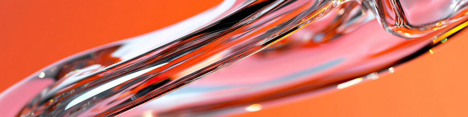 Poster - Abstract Glass Forms on Coral Background