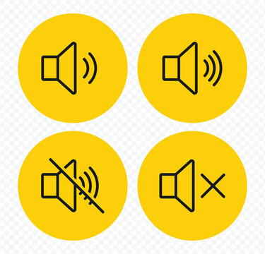 Set of speaker, sound, volume icon set , low and high level volume speaker icon. voice, audio, silent, mute icon. Audio speaker volume. Vector illustration