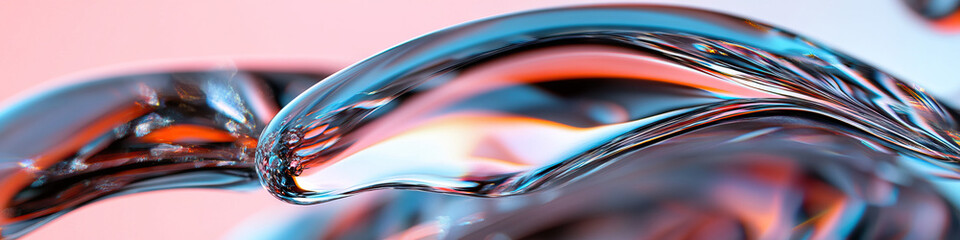 Poster - Abstract Composition of Translucent Teal and Orange Forms
