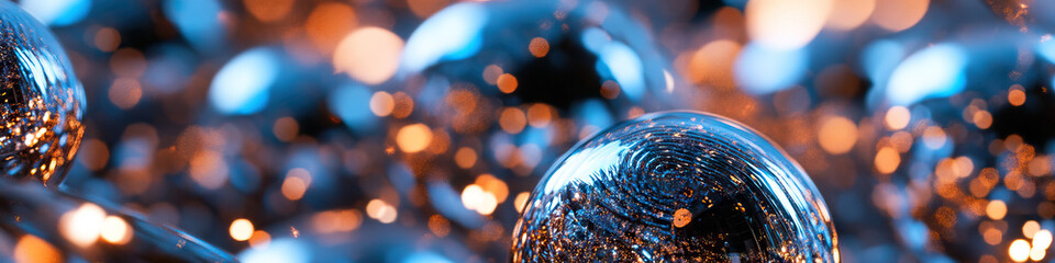 Poster - Close-up Photograph of Reflective Spheres with Bokeh