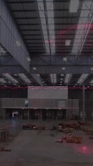 Poster - Animation of financial graphs and data over warehouse