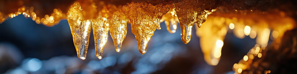 Poster - Amber-Colored Ice Formations in Cave
