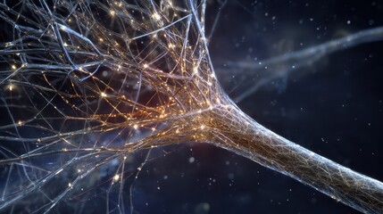 Poster - Detailed illustration of a nerve cell's intricate structure.