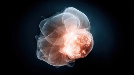 Poster - Abstract illustration of a luminous, dynamic form.
