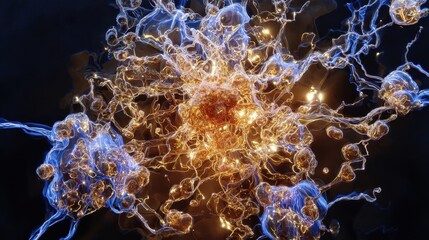 Poster - Abstract design of luminous fluidic forms.