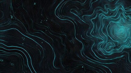 Poster - Abstract teal lines pattern on dark background.