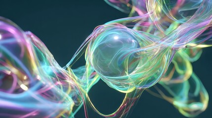 Poster - Abstract ethereal forms with iridescent hues.