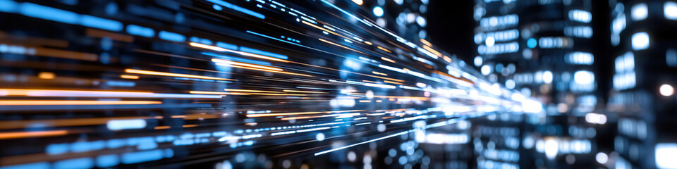 Poster - Abstract Representation of Data Streams and Urban Night Scene