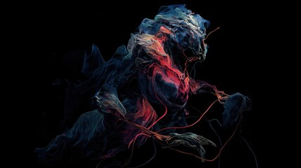 Poster - Abstract swirling colors on a black background.