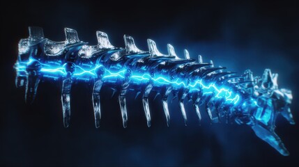 Poster - Detailed illustration of a futuristic spine with glowing energy.