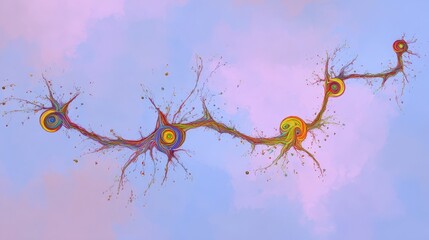 Poster - Colorful abstract representation of neural pathways.