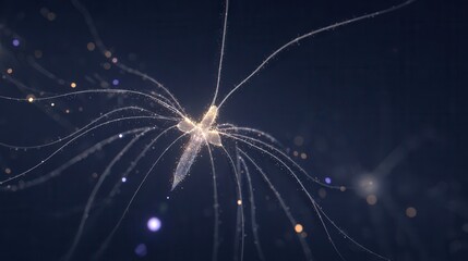 Aufkleber - Detailed microscopic organism with intricate filaments.