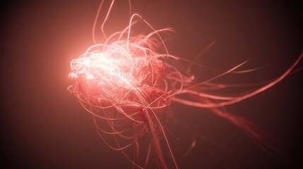 Poster - Abstract red glowing filamentous form.